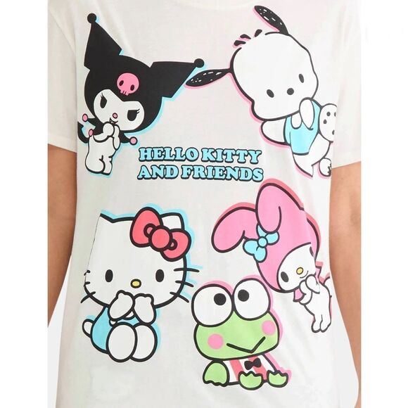 Women’s Hello Soft Kitty & Friends Graphic Short Sleeve T-Shirt Size XL - Picture 6 of 7